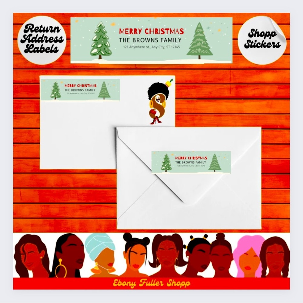 90 Christmas return address labels custom stickers.  Sticker labels cust…